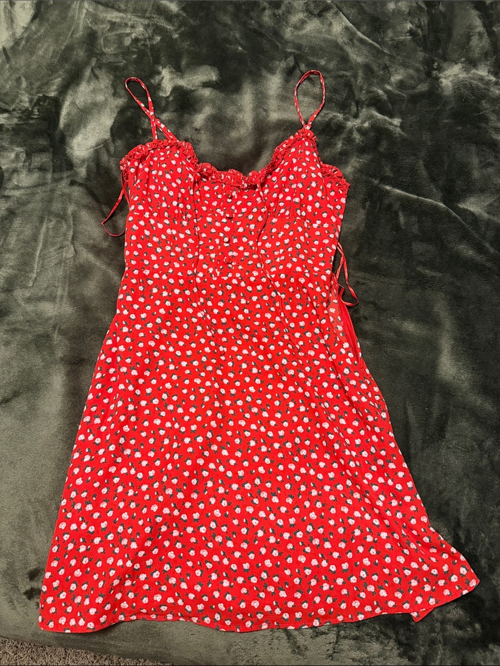 Women's Red Floral Slip Dress